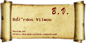 Bárdos Vilmos névjegykártya